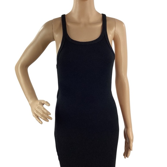 LNA Rilynn Rib Racer Dress Black Cutout Back Size L - Picture 2 of 7